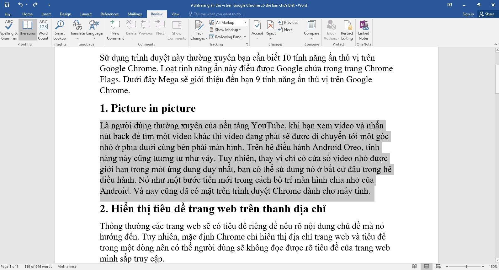 Cách tạo ghi chú và xóa ghi chú trong word đơn giản