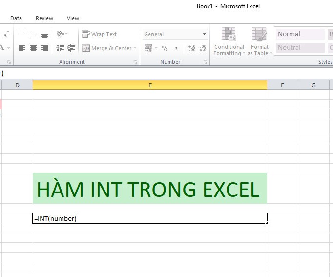 Hướng dẫn sử dụng hàm Int đơn giản trong Excel