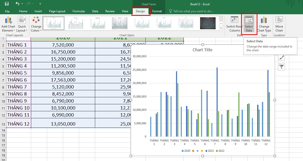 Biểu đồ cột là công cụ hữu ích giúp bạn thể hiện và so sánh dữ liệu tốt hơn. Excel cho phép bạn tạo ra những biểu đồ cột đẹp mắt và chuyên nghiệp chỉ trong vài cú nhấp chuột. Hình ảnh dưới đây sẽ giúp bạn nắm rõ các bước cơ bản để vẽ biểu đồ cột trong Excel.
