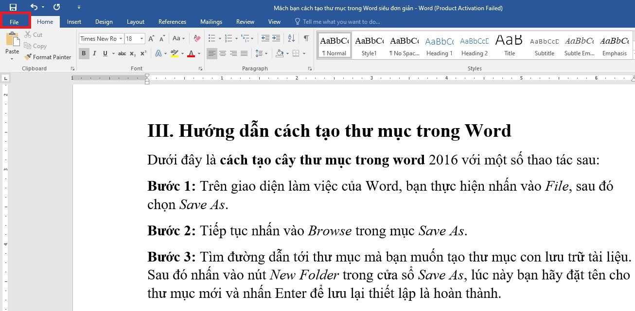 Mách bạn cách tạo thư mục trong Word cực đơn giản