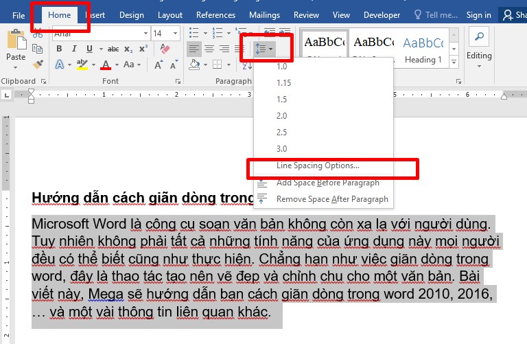 Hướng dẫn cách giãn dòng trong word đúng chuẩn