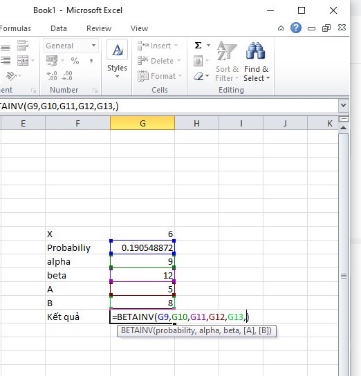 Hướng dẫn sử dụng thành thạo hàm BETAINV trong Excel
