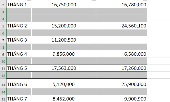 Cách xóa dòng trống trong excel cực đơn giản, nhanh chóng