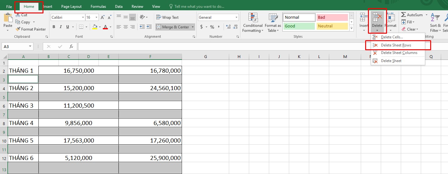 Cách xóa dòng trống trong excel cực đơn giản, nhanh chóng