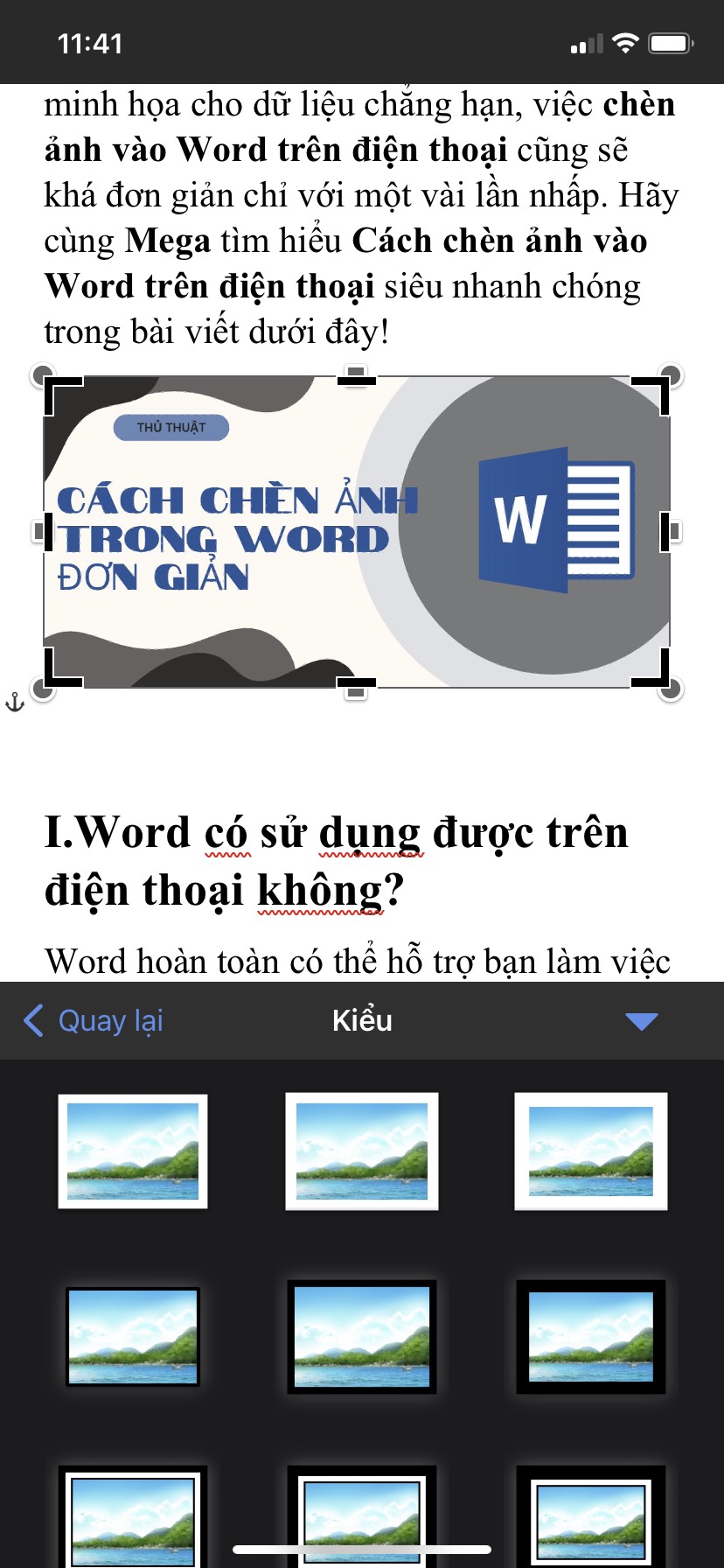 Cách chèn ảnh vào Word trên điện thoại siêu nhanh chóng