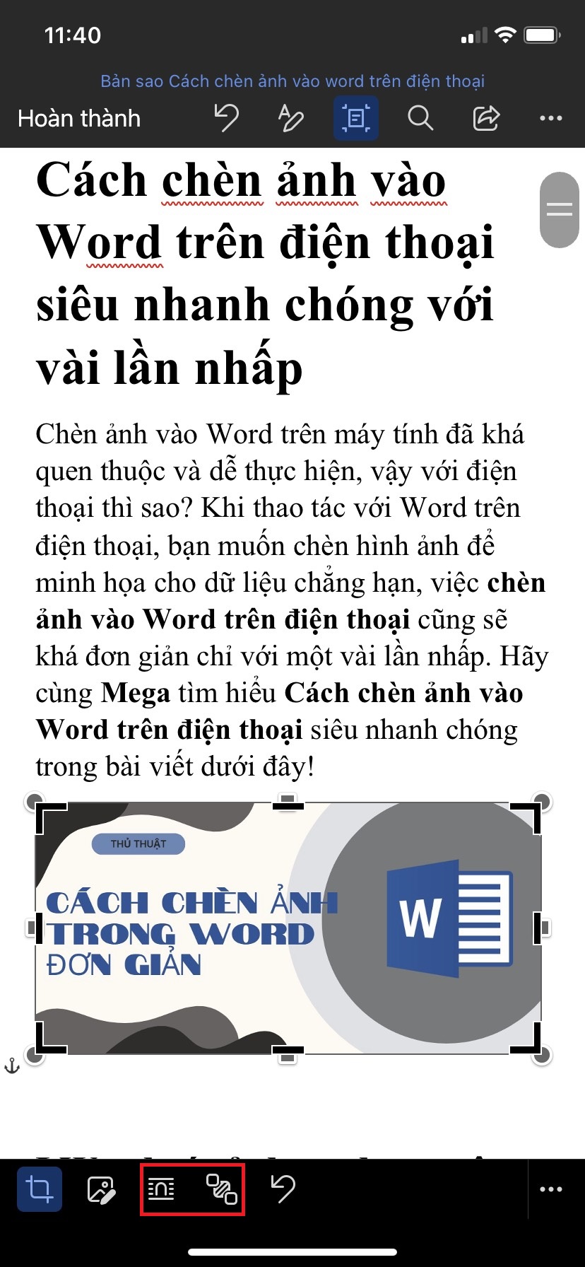 Cách chèn ảnh vào Word trên điện thoại siêu nhanh chóng