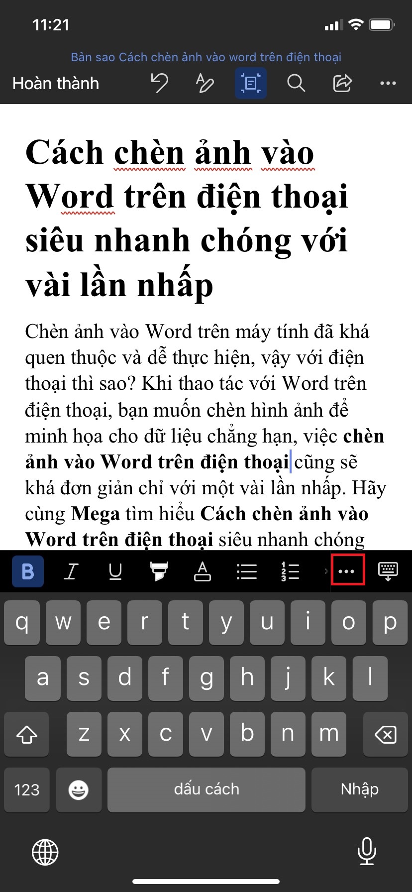 Cách chèn ảnh vào Word trên điện thoại siêu nhanh chóng