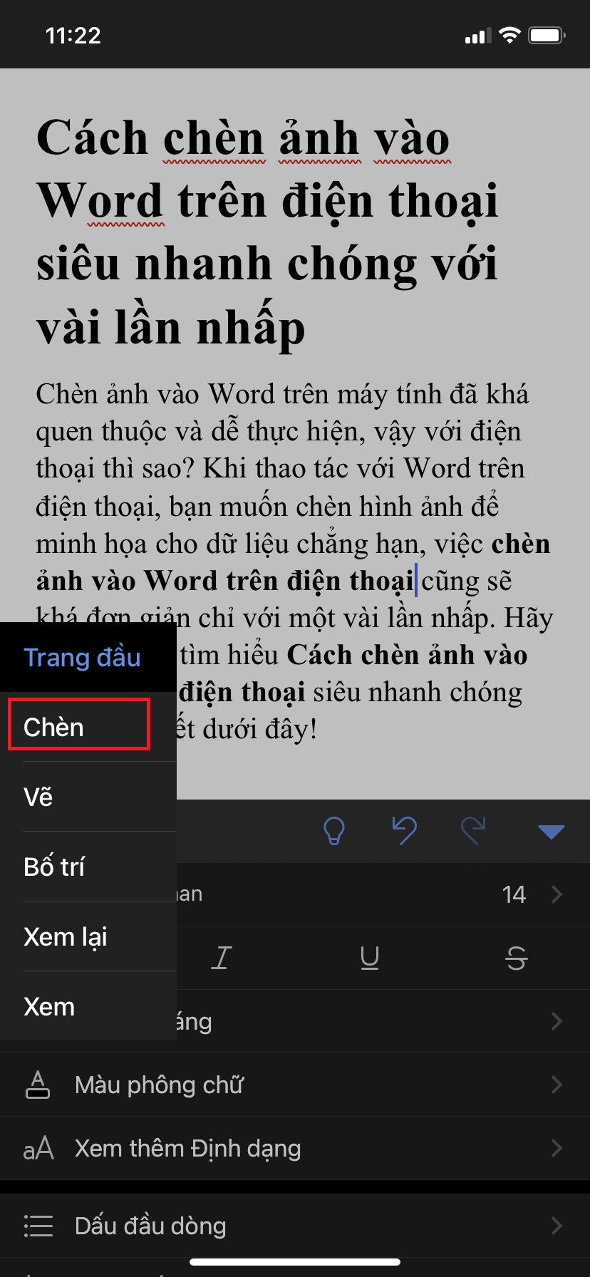 Cách chèn ảnh vào Word trên điện thoại siêu nhanh chóng