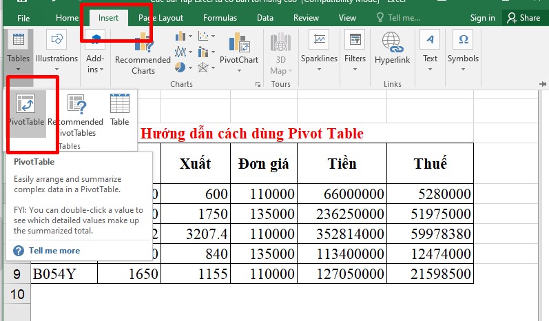Hướng dẫn sử dụng Pivot Table trong Excel vô cùng đơn giản