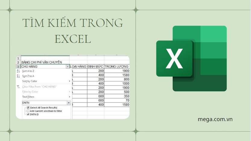 Hướng dẫn tìm kiếm trong Excel