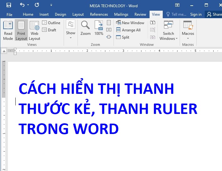 Có cách nào để ẩn thanh thước kẻ trong Word 2016 không?
