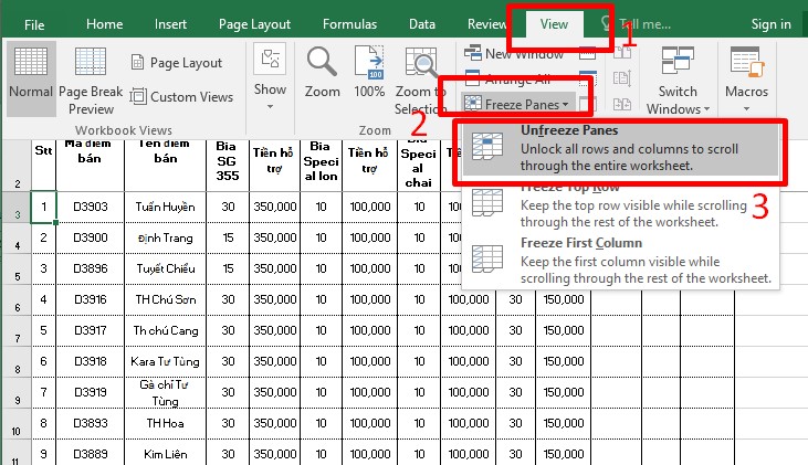 Hướng dẫn cách đóng băng cột, dòng trong Excel đơn giản nhất