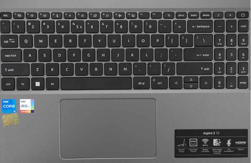 Bàn phím và touchpad trên Acer Aspire 5 2023