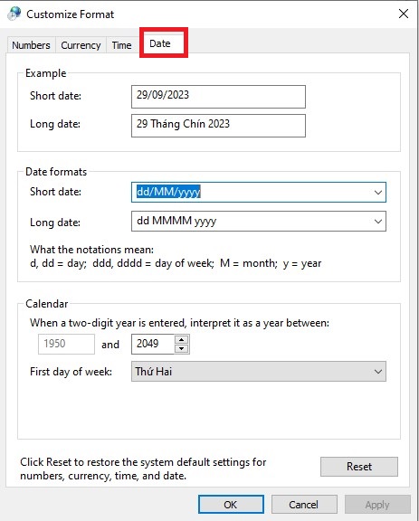 Hướng dẫn cách thay đổi định dạng ngày giờ trên PC, laptop