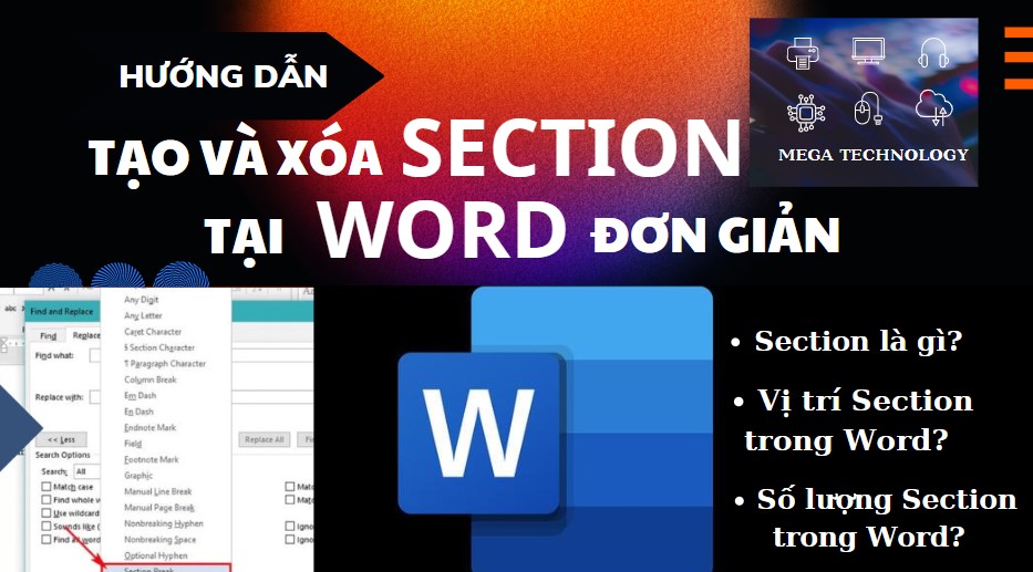 xóa section trong word