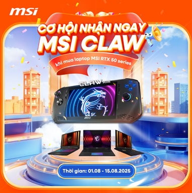 [CTKM MSI] Mua Laptop MSI 50 Series – Cơ Hội Sở Hữu MSI Claw A1M Siêu Xịn
