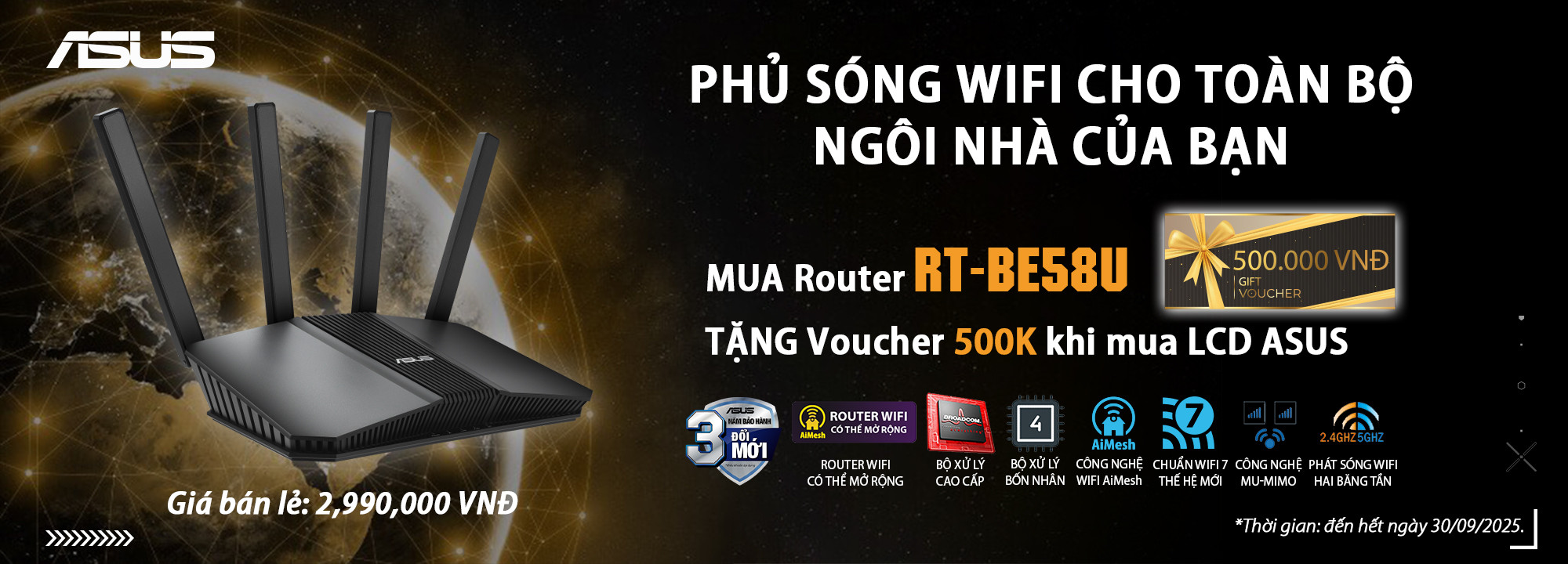 [CTKM] KHI MUA ROUTER ASUS NHẬN NGAY VOUCHER 500.000 ĐỒNG