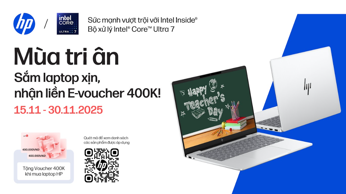 MÙA TRI ÂN HP: SẮM LAPTOP XỊN – NHẬN NGAY VOUCHER 400K!