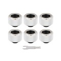 Pacific C-PRO G1/4 PETG Tube 16mm OD Compression – White (6-Pack Fittings)  (CL-W211-CU00WT-B)