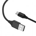 Cáp sạc Pisen USB Type C 2.4A Braided 1200m (Chống vỡ, TC14-1200) Đen