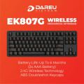 Bàn phím cơ không dây DAREU EK807G Black D Red Switch