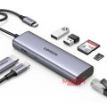 Bộ chuyển đổi USB Type-C sang HDMI+SD+TF+2 cổng USB 3.0+RJ45 Ugreen 90568