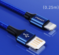 Cáp sạc Pisen Lightning Double Sided USB 250mm LS-AL07-250 màu xanh