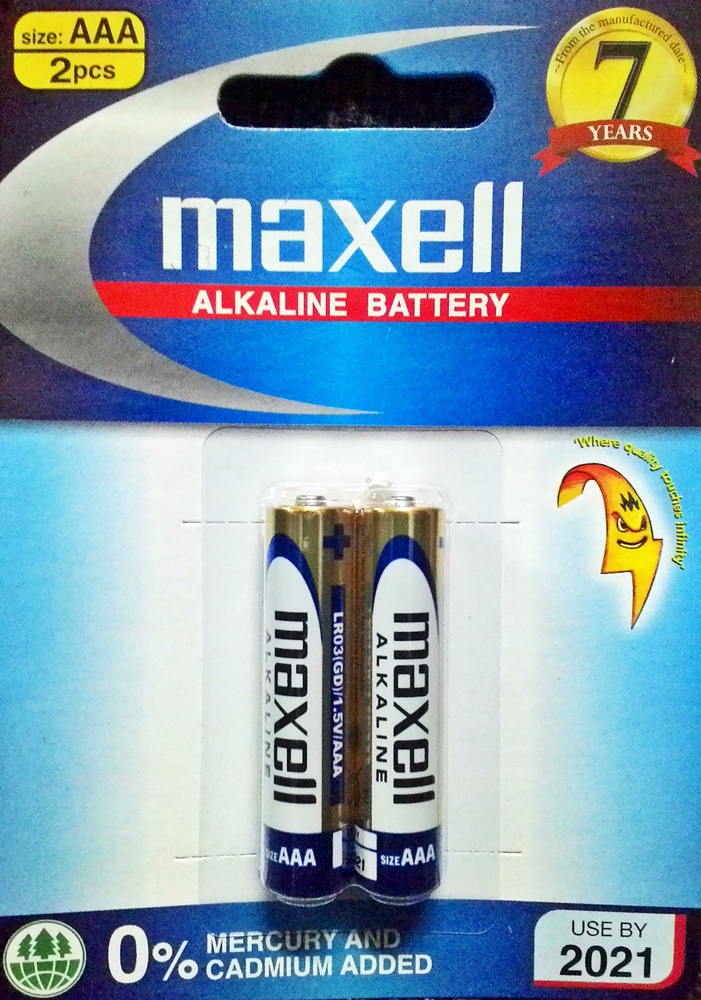 Pin Alkaline Aaa Vỉ 2 Viên Maxell Lr03 Gd 2b Mega