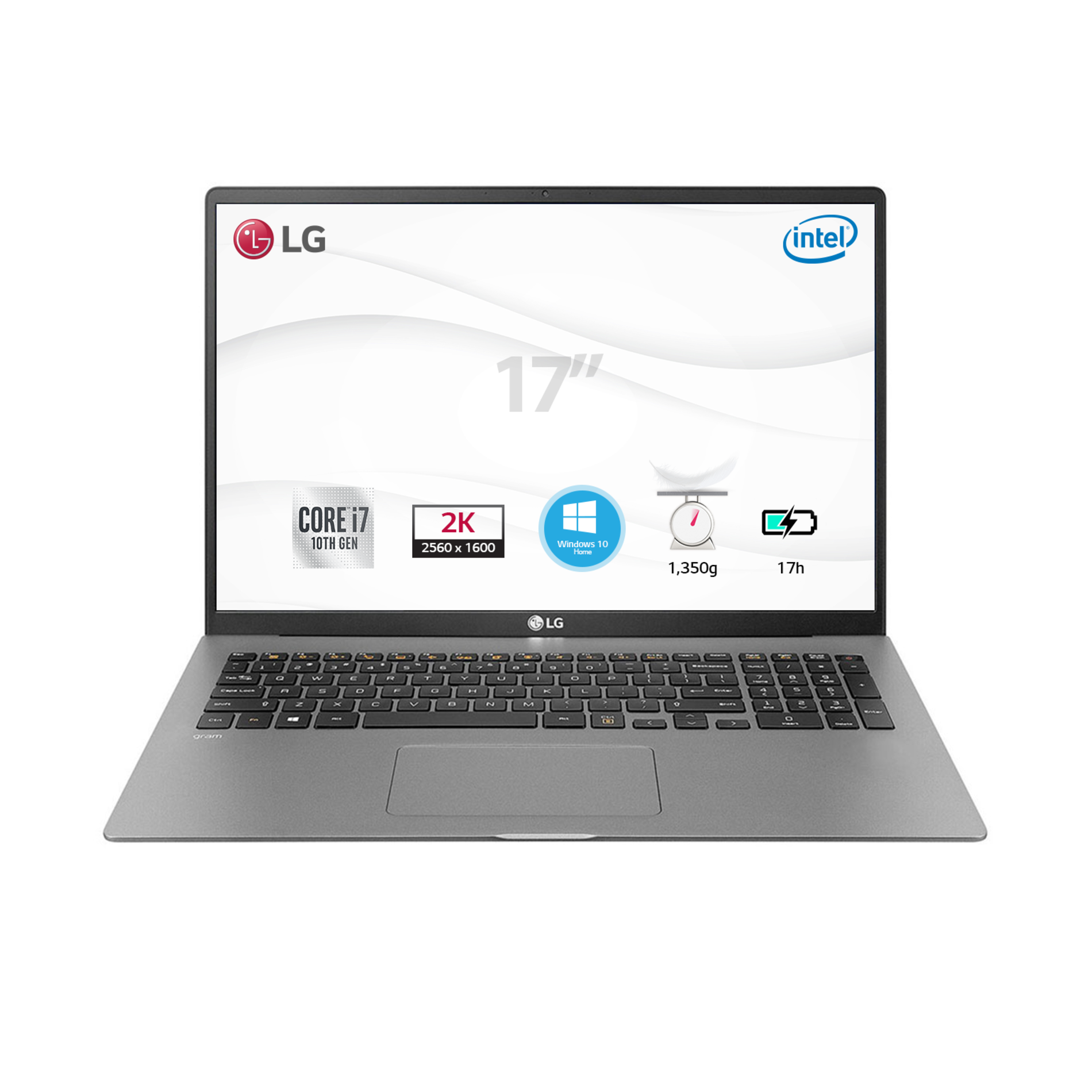 Laptop LG gram 17Z90N-V.AH75A5 xám bạc (Cpu i7 - 1065G7, Ram 8GD4 , 512 G SSD M.2, 17 inch WQXGA (2560 x 1600), Win10)