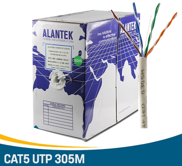 Cáp Alantek Cat5e UTP Twisted pair Up to Gigabit Ethernet (305m)