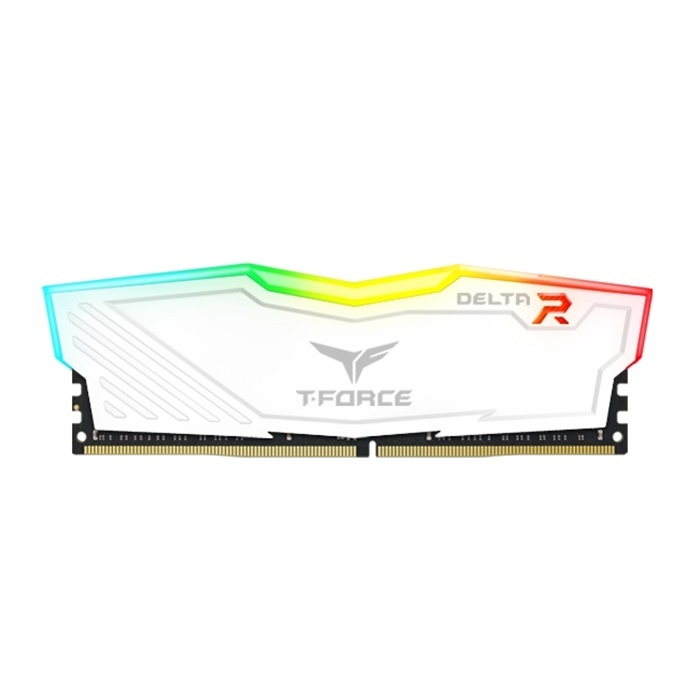 Ram 8Gb/3200 PC TeamGroup T-FORCE Delta RGB DDR4 (Trắng) (TF4D48G3200HC16C01)