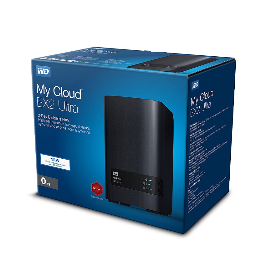 Thiết bị lưu trữ WD My Cloud EX2 Ultra 0TB, hộp ổ cứng gắn ngoài kết nối LAN/USB3.0 (WDBVBZ0000NCH-SESN))