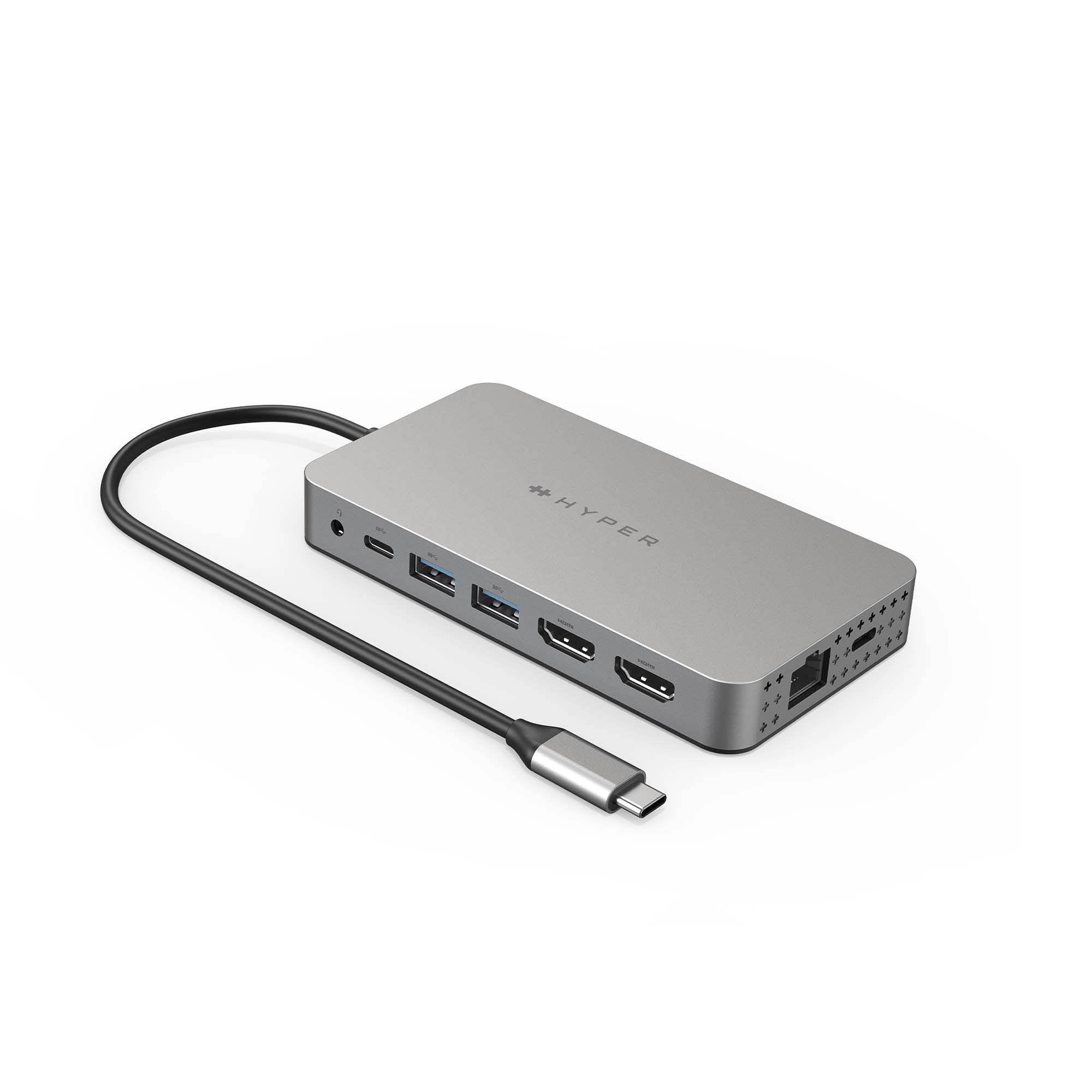 Cổng Chuyển HyperDrive Dual 4K HDMI 10-IN-1 (2 MÀN HÌNH) USB-C HUB For Macbook M1 HDM1H