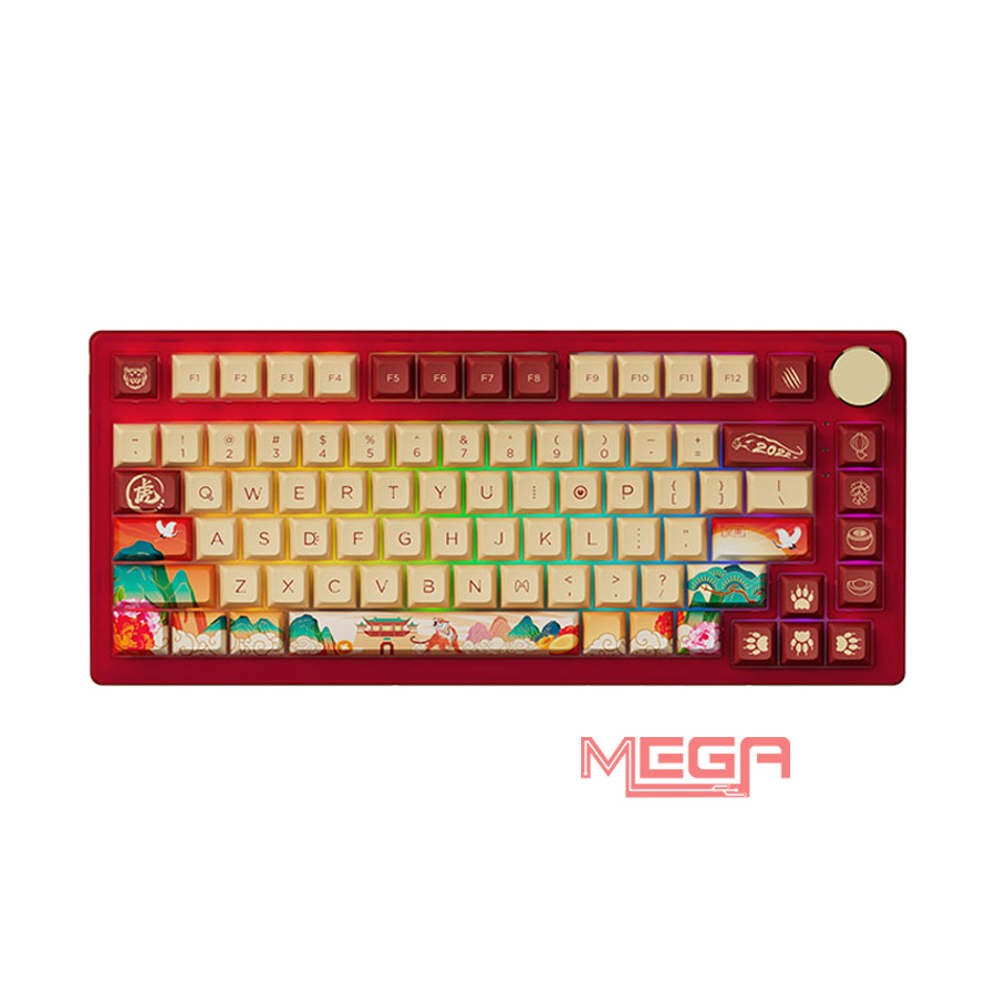Bàn phím AKKO PC75B plus Year of Tiger (Akko CS switch- silver/ Lubed)