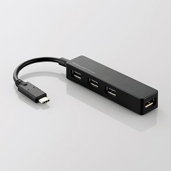 Bộ chia Elecom USB HUB chuẩn Type C 4 cổng USB 2.0 (U2HC-A4BBK)
