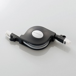Cáp mạng LAN Elecom, dây rút 2.5m (LD-MCTGT/BK2-G)
