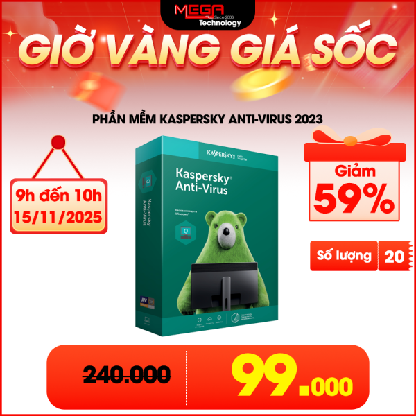 Phần mềm Kaspersky Anti-Virus 2023 (KAV 1PC)-BOX (KFL11714 CAFS)