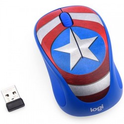 Chuột không dây Logitech M238 XANH (CAPTAIN AMERICA)