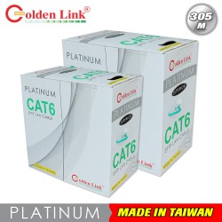 Cable mạng Goldenlink Cat 6e chống nhiễu (305m) - màu xanh (SFTP Cat 6 Premium)