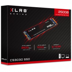 SSD PNY 250Gb CS3030 M.2 2280 NVMe Gen 3x4 PCIe heatsink