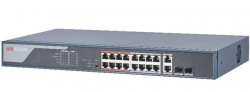 Switch Hikvision DS-3E0318P-E(B) 18 port PoE 16 cổng (2 cổng Uplink + 2 cổng SFP)