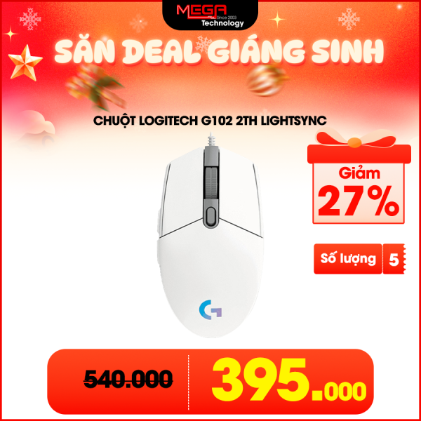Chuột dây Logitech G102 2th Lightsync Gaming (màu trắng)
