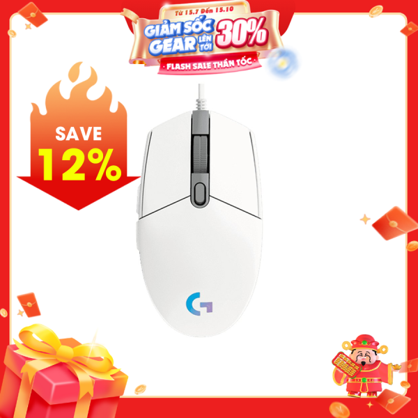 Chuột dây Logitech G102 2th Lightsync Gaming (màu trắng)