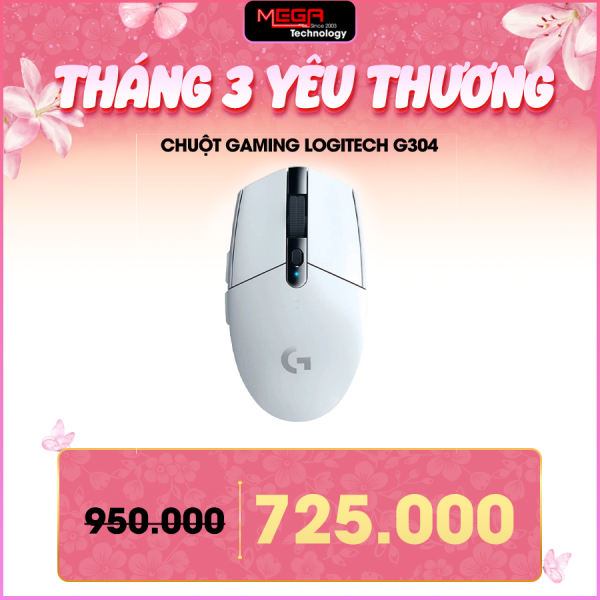 Chuột Gaming không dây Logitech G304 Lightspeed Wireless - Màu Trắng