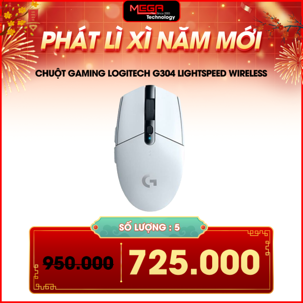 Chuột Gaming không dây Logitech G304 Lightspeed Wireless - Màu Trắng