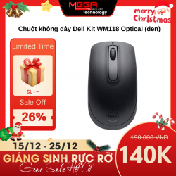 Chuột không dây Dell Kit WM118 Optical (đen)