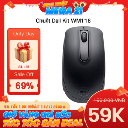 Chuột không dây Dell Kit WM118 Optical (đen)