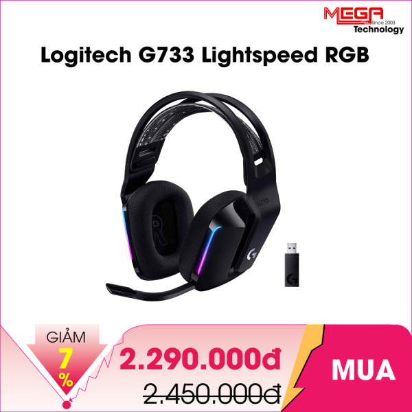 Tai nghe không dây Logitech G733 Lightspeed RGB Màu đen