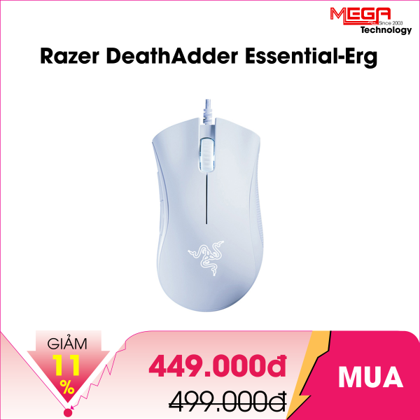 Chuột có dây Gaming Razer DeathAdder Essential-Ergonomic White (Trắng) RZ01-03850200-R3M1
