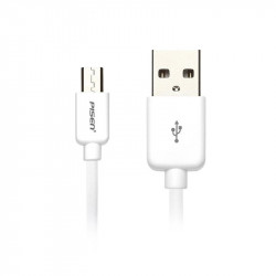 Cáp sạc Pisen Micro USB 2.4A Braided 1200mm (Chống vỡ, MU18-1200) trắng apple